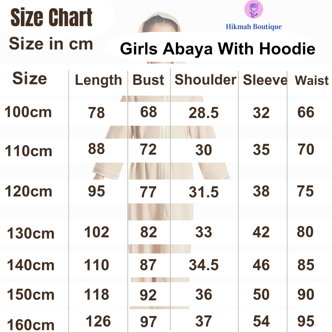 Girls Abaya With Hoodie