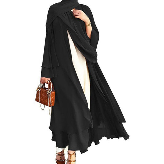 Black Open Abaya With Hijab (clearance online only)