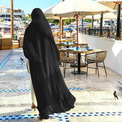 Black Open Abaya With Hijab (clearance online only)