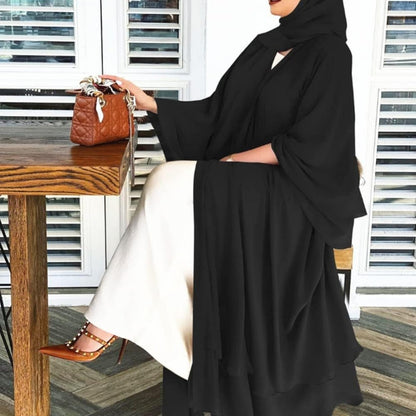 Black Open Abaya With Hijab (clearance online only)