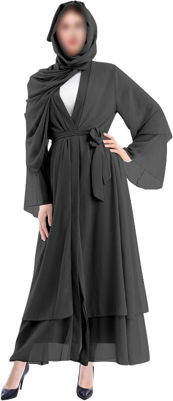 Black Open Abaya With Hijab (clearance online only)