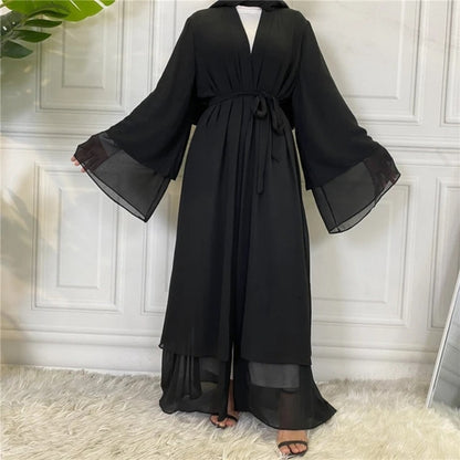 Black Open Abaya With Hijab (clearance online only)