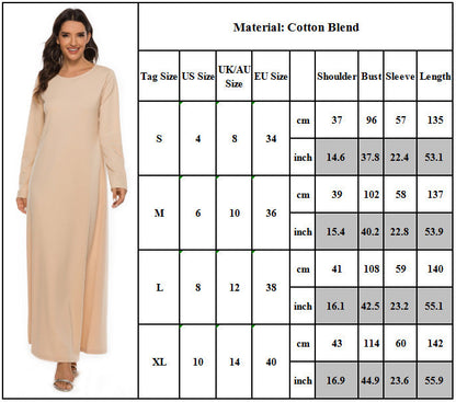 Cotton Abaya Straight Cut in White