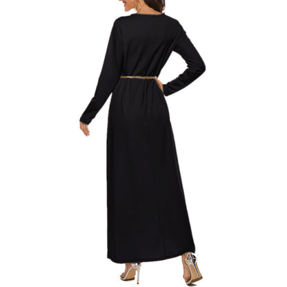 Cotton Abaya Straight Cut - Black