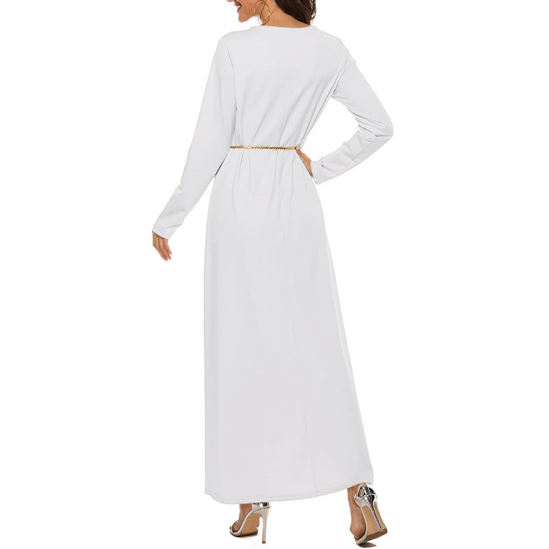 Cotton Abaya Straight Cut in White