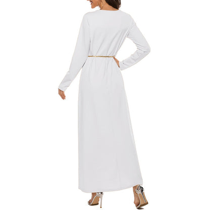 Cotton Abaya Straight Cut in White