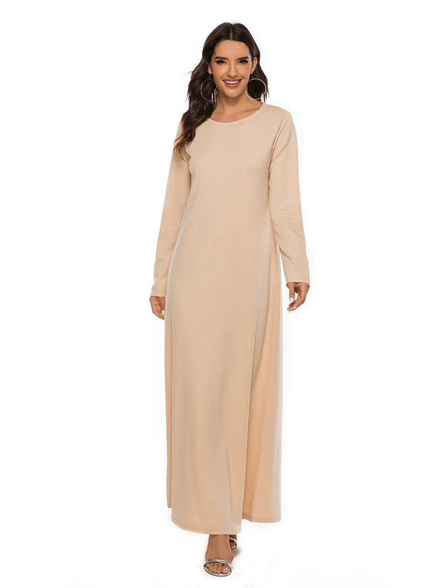 Cotton Abaya Straight Cut in Peach