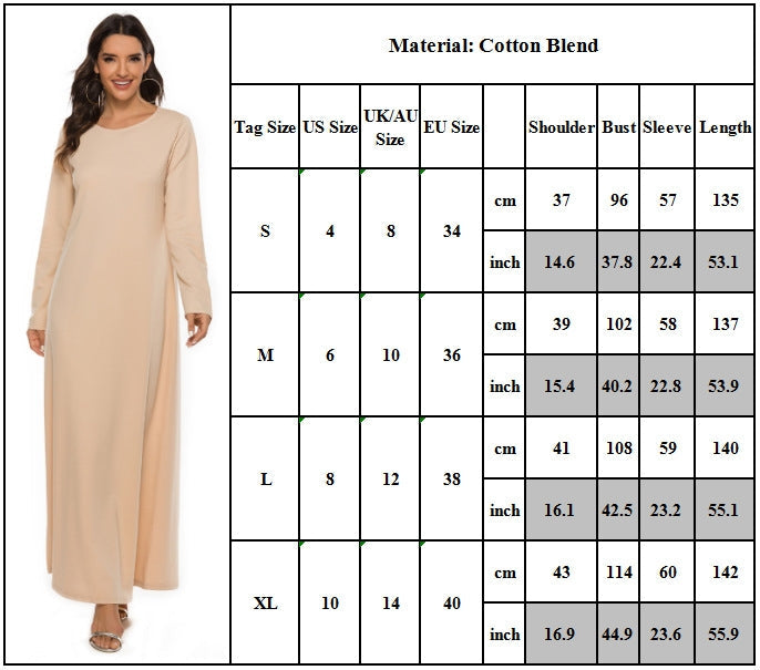 Cotton Abaya Straight Cut in Peach