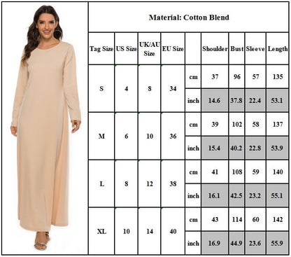 Cotton Abaya Straight Cut in Peach