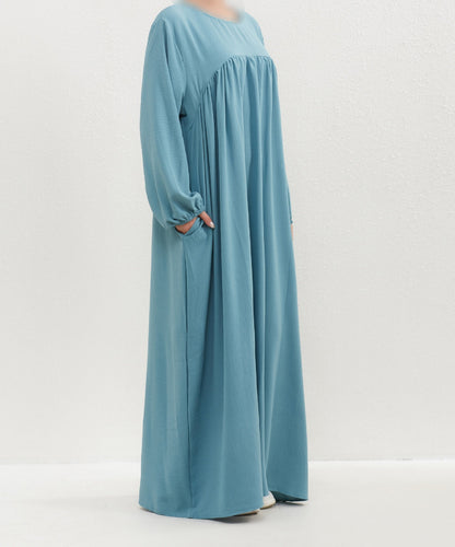 Crepe Abaya in Aqua (clearance online only)