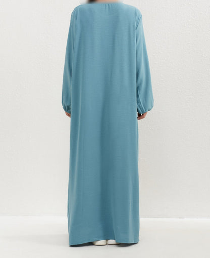 Crepe Abaya in Aqua (clearance online only)