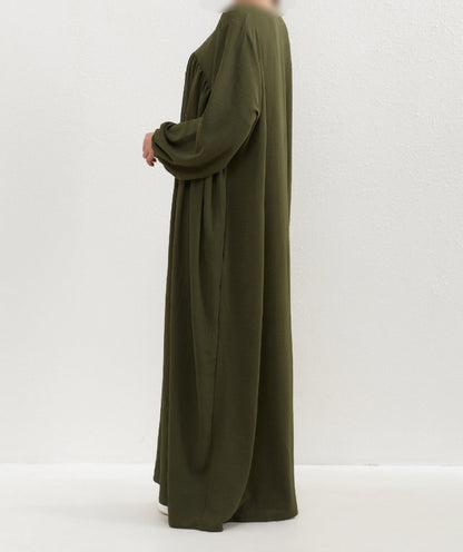 Crepe Abaya in Olive Green (clearance online only)