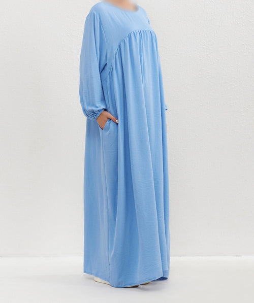 Crepe Abaya in Sky Blue (clearance online only)