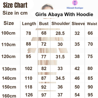 Girls Abaya With Hoodie