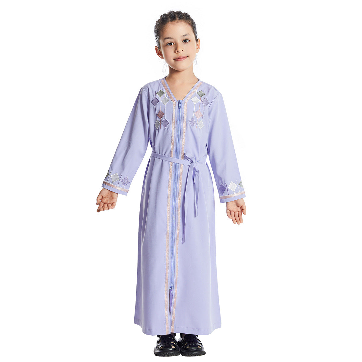 Lilac Girls Abaya With Embroidery