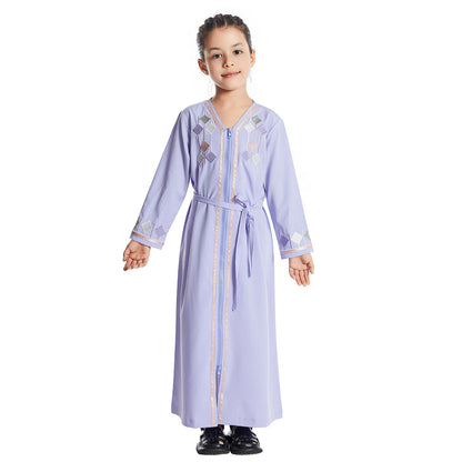 Lilac Girls Abaya With Embroidery