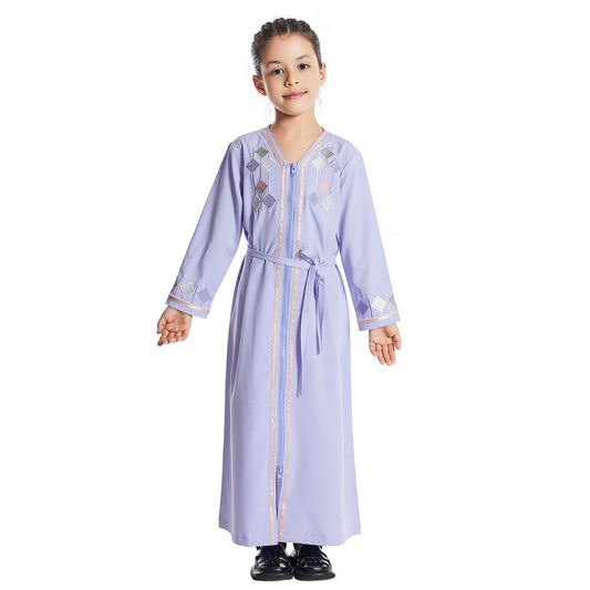 Lilac Girls Abaya With Embroidery