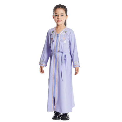 Lilac Girls Abaya With Embroidery