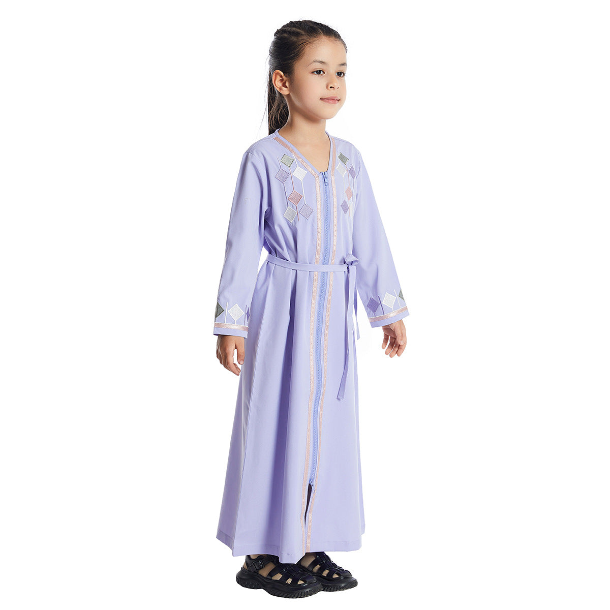 Lilac Girls Abaya With Embroidery