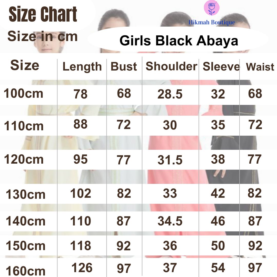 Girls Black Abaya