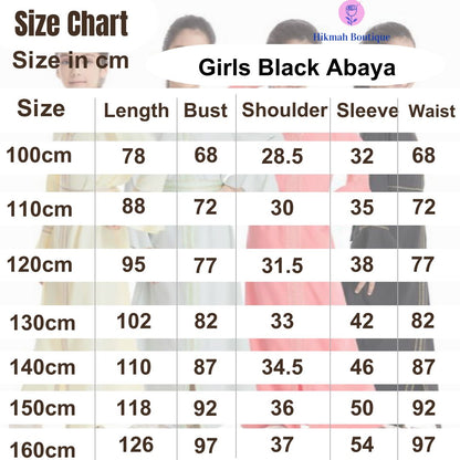 Girls Black Abaya