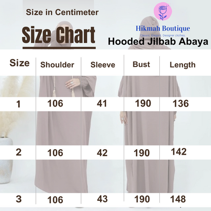 Hooded Jilbab Abaya - Dark Coffee (Crepe) clearance online only