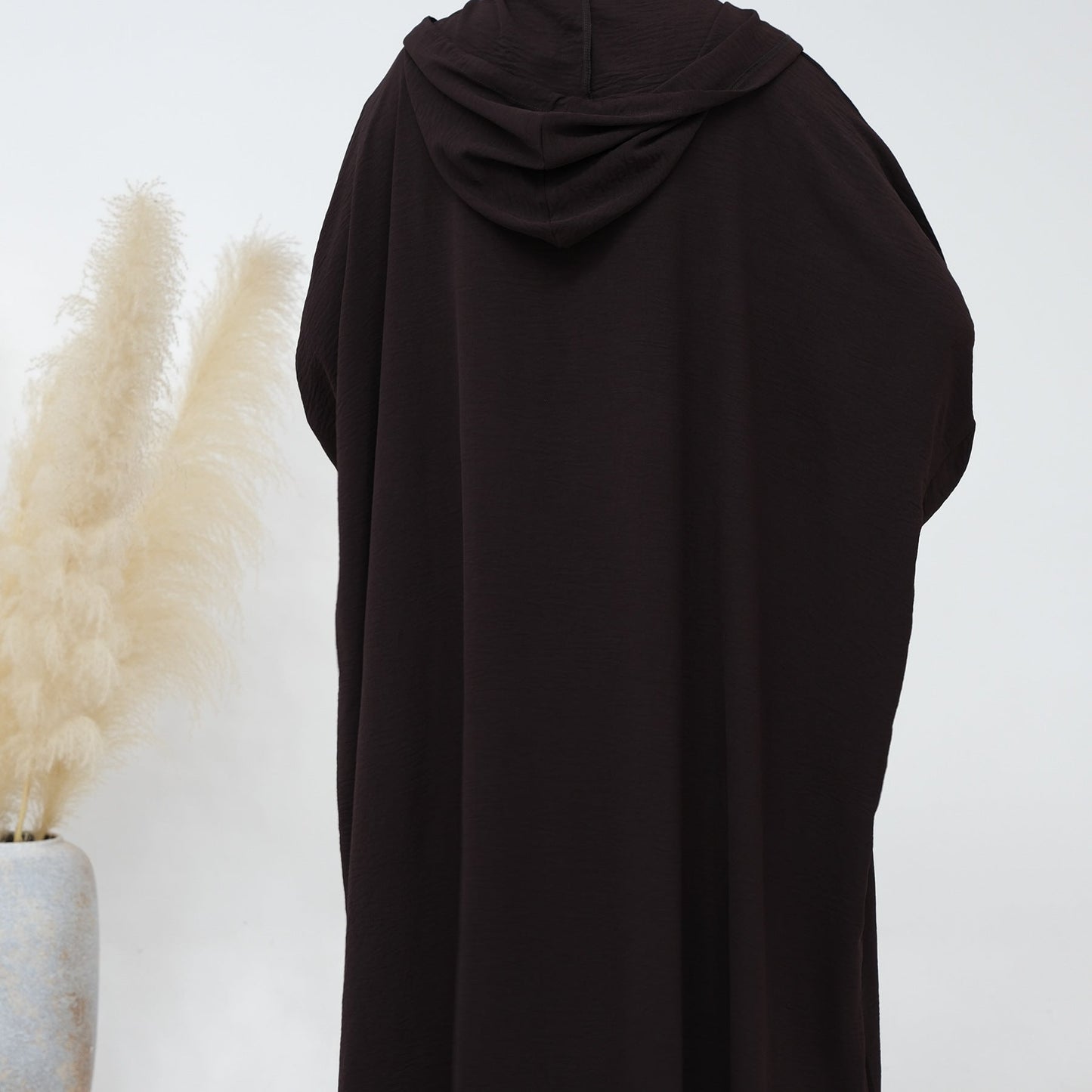 Hooded Jilbab Abaya - Dark Coffee (Crepe) clearance online only