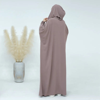 Hooded Jilbab Abaya - Dusty Mocha (Crepe) clearance online only