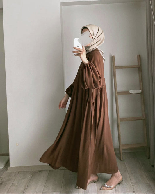 Modest Crepe Abaya in Persian Brown
