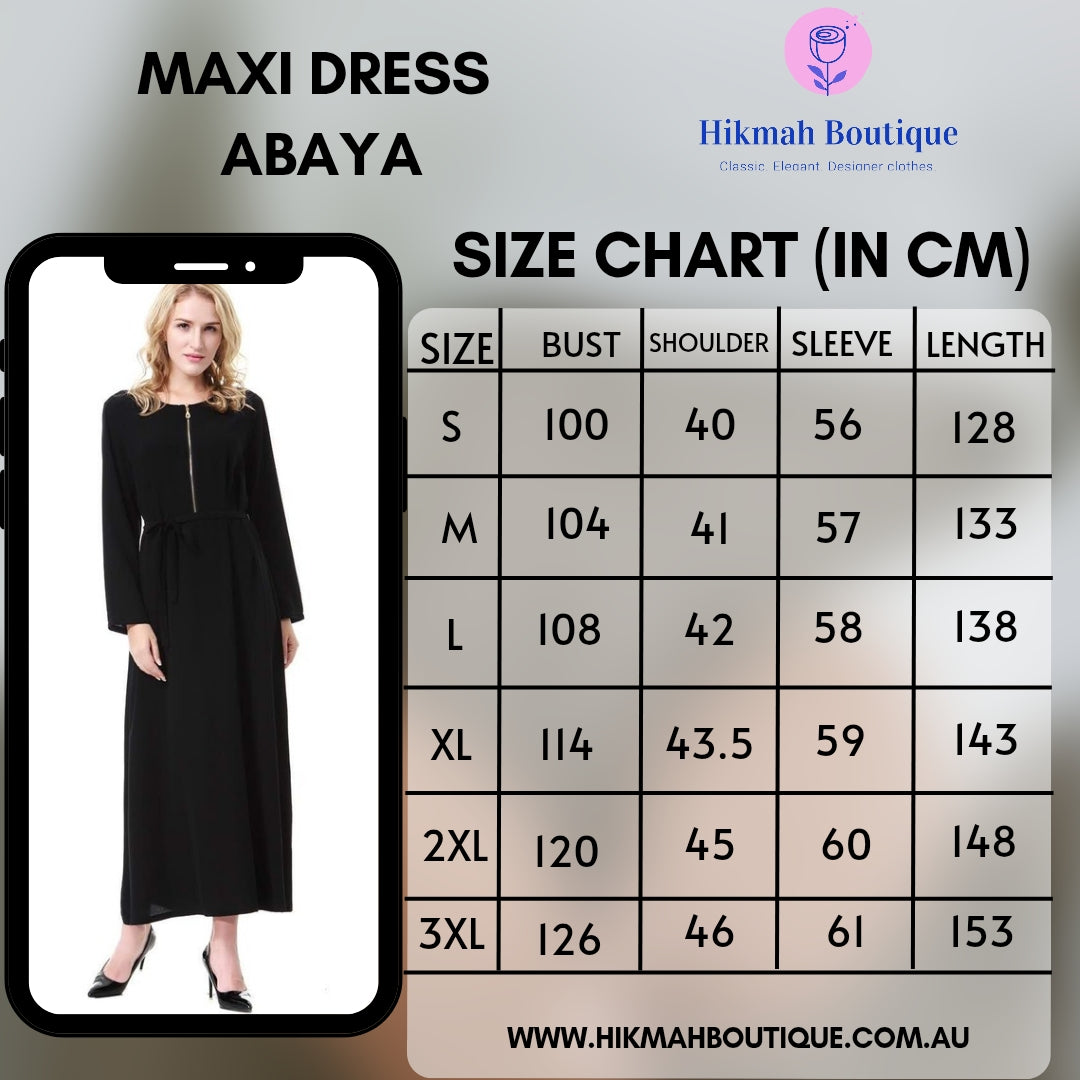 Summer Abaya wt Front Zipper (clearance online only)