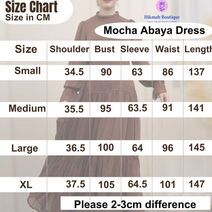 Mocha Abaya Maxi Dress (clearance online only)