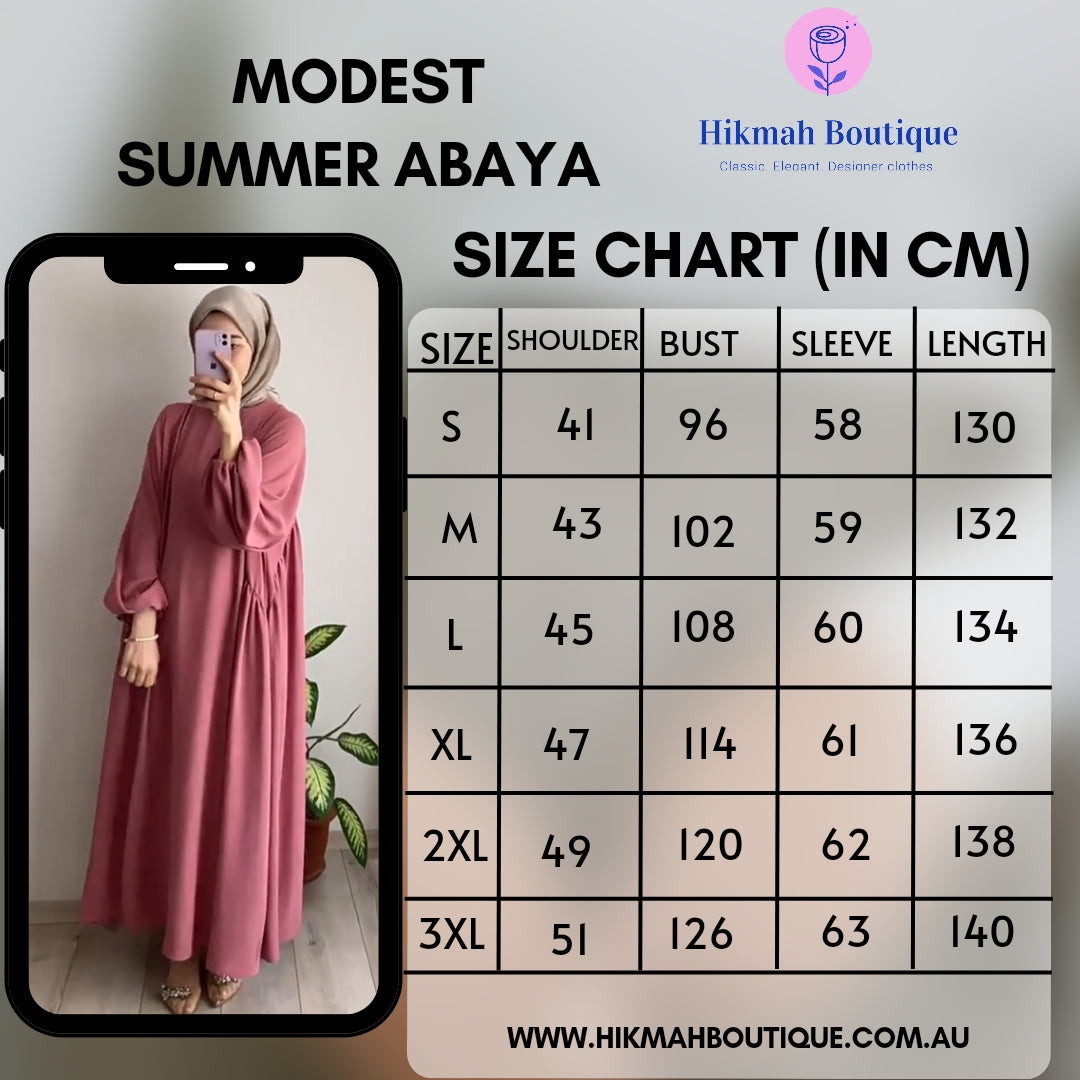 Modest Summer Abaya in Dusty Rose (Crepe)
