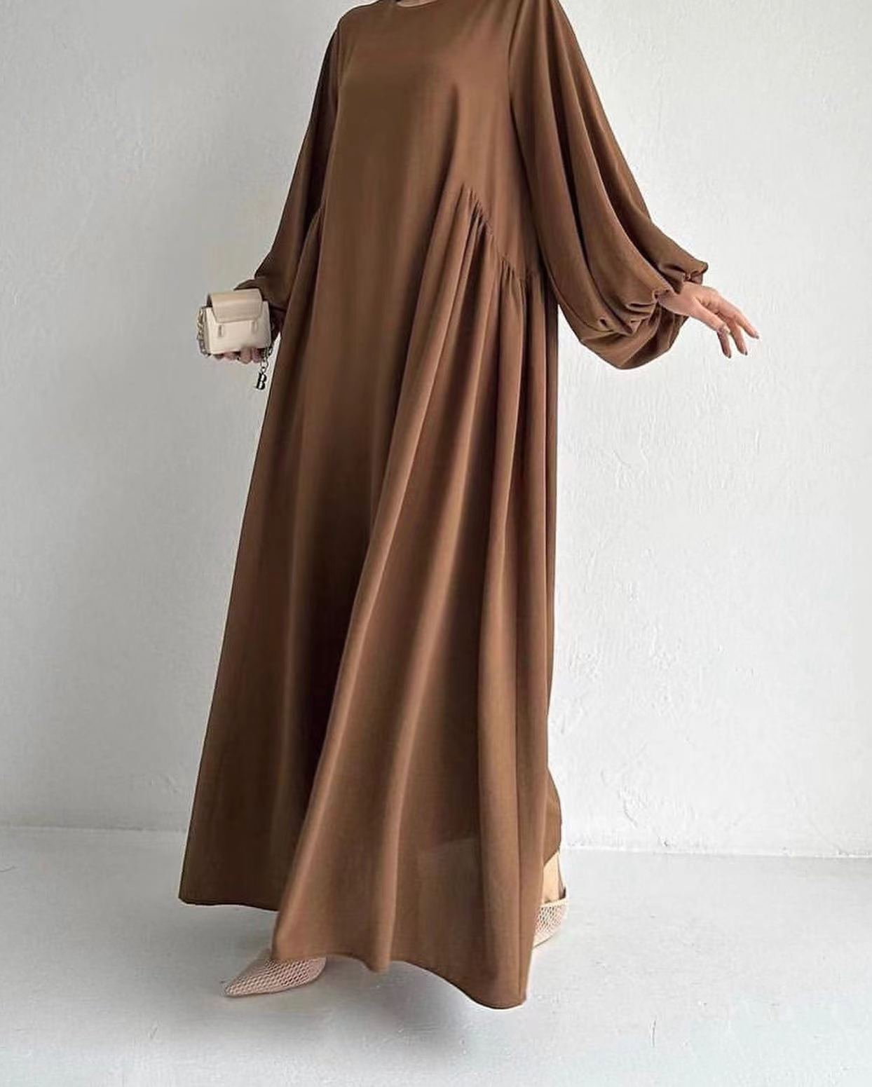 Modest Crepe Abaya in Persian Brown