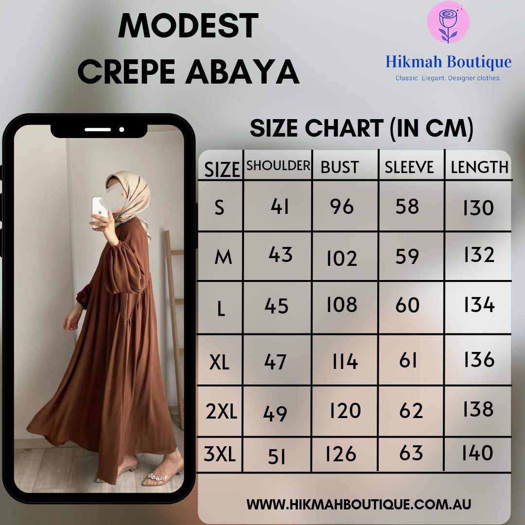 Modest Crepe Abaya - Navy