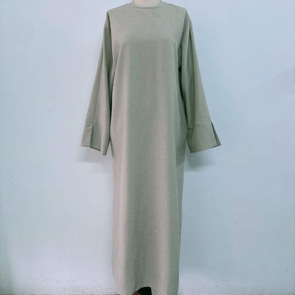 Modest Plain Abaya in Dark Beige - clearance online only