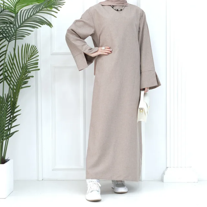 Modest Plain Abaya in Dusty Sandstone - clearance online only