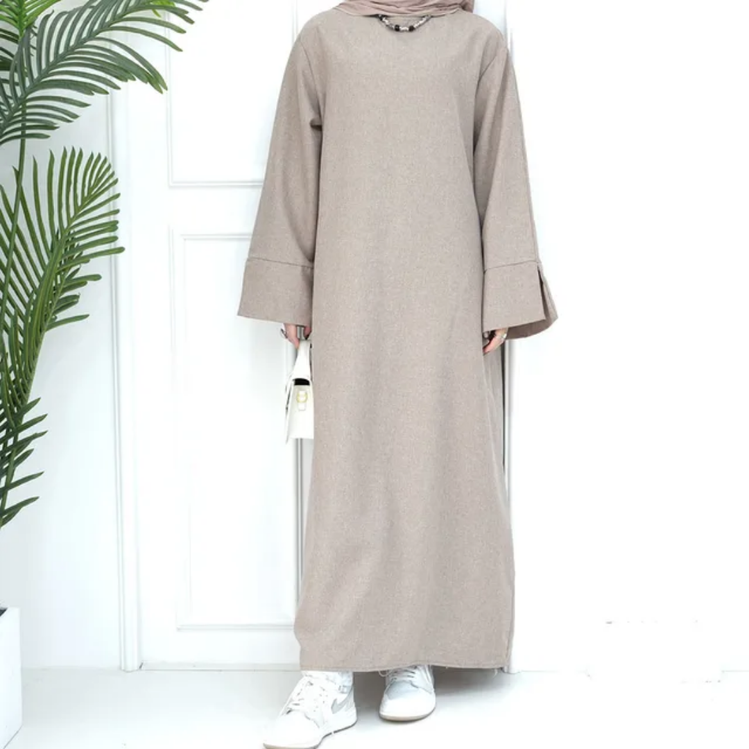 Modest Plain Abaya in Dusty Sandstone - clearance online only