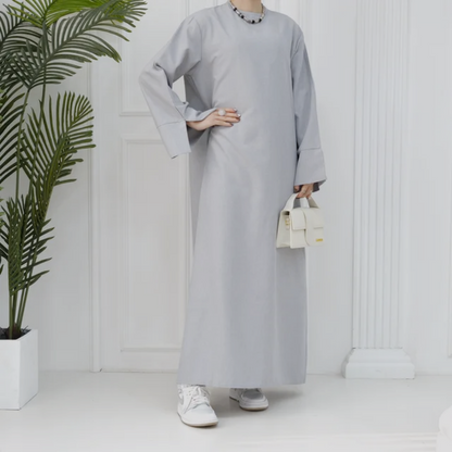 Modest Plain Abaya in Silver Grey - clearance online only