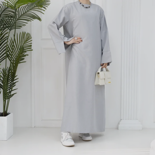 Modest Plain Abaya in Silver Grey - clearance online only
