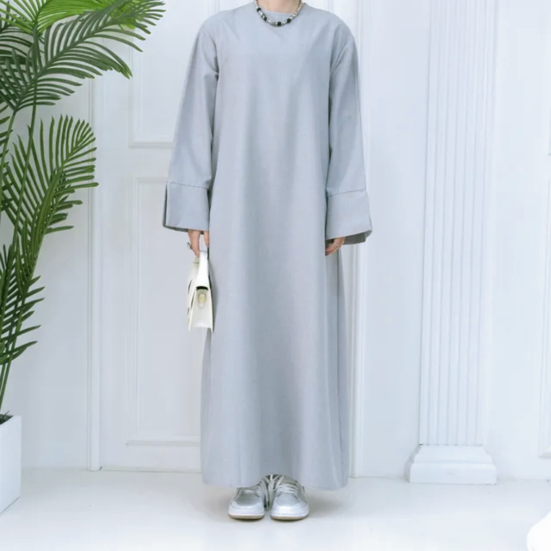 Modest Plain Abaya in Silver Grey - clearance online only