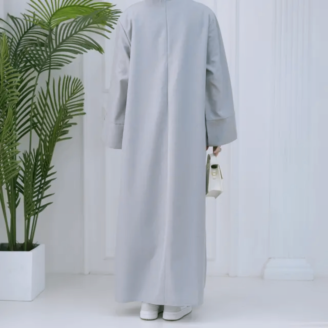 Modest Plain Abaya in Silver Grey - clearance online only