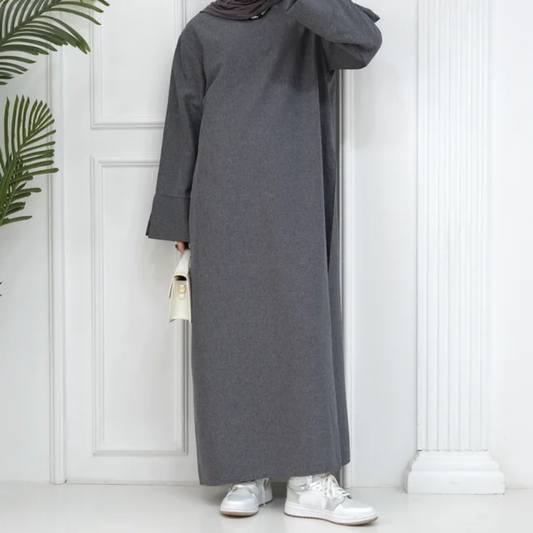 Modest Plain Abaya in Slate Grey - clearance online only
