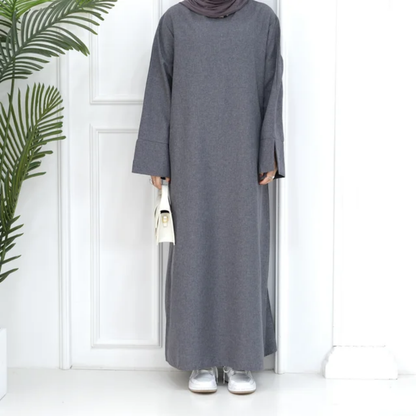 Modest Plain Abaya in Slate Grey - clearance online only