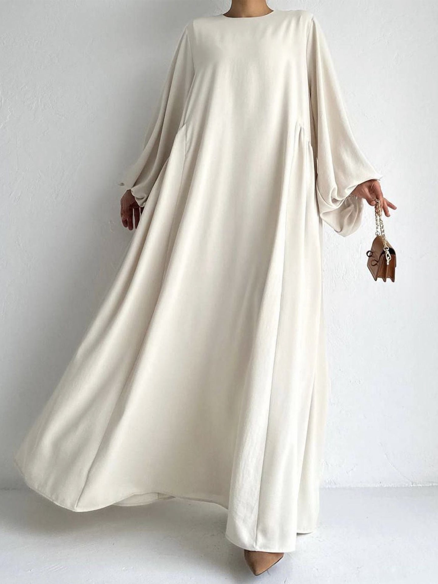 Modest Summer Abaya in Cream Beige (clearance online only)