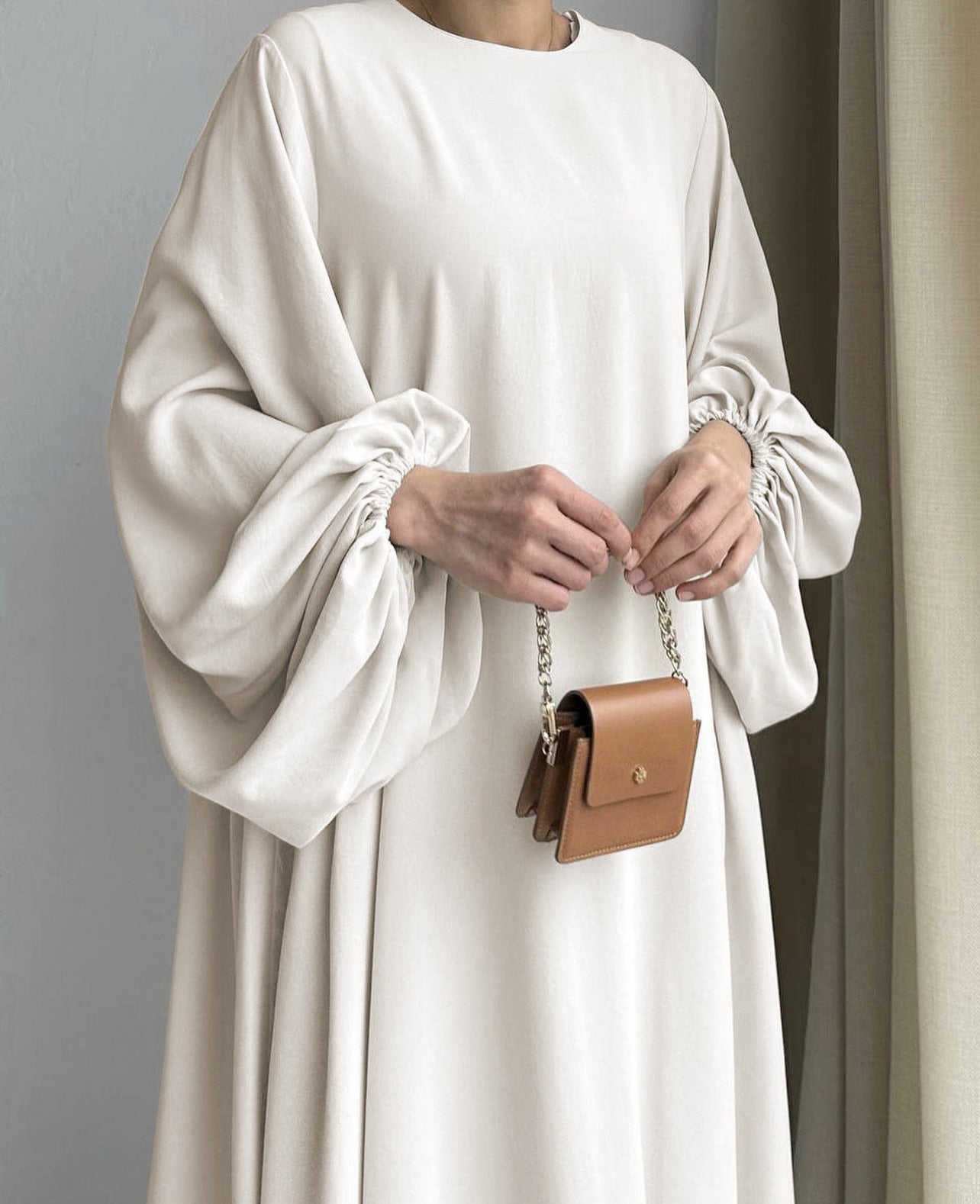 Modest Summer Abaya in Cream Beige (clearance online only)