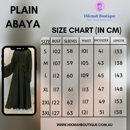 Plain Abaya in Mulberry