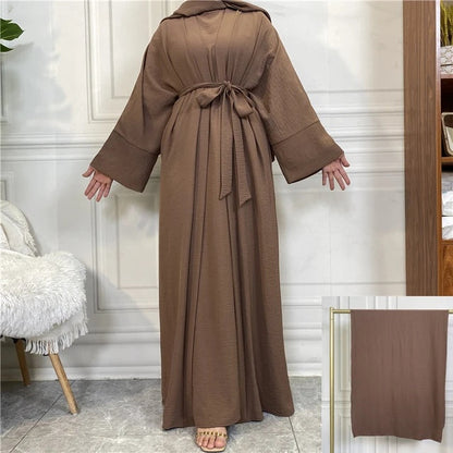 Plain Abaya 3 Piece Set - Chocolate Brown (clearance online only)