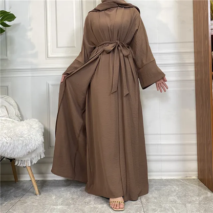 Plain Abaya 3 Piece Set - Chocolate Brown (clearance online only)