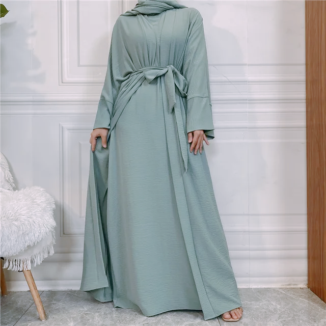Plain Abaya 3 Piece Set - Dusty Green (clearance online only)