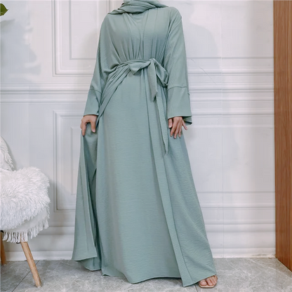 Plain Abaya 3 Piece Set - Dusty Green (clearance online only)